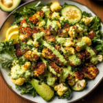 Healthy Roasted Cauliflower Green Salad