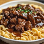 Slow-Cooked Beef Tips & Noodles