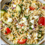 Lemon Orzo Salad with Feta and Veggies