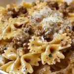 Creamy Parmesan Garlic Beef Bowtie Pasta 3 Creamy Parmesan Garlic Beef Bowtie Pasta