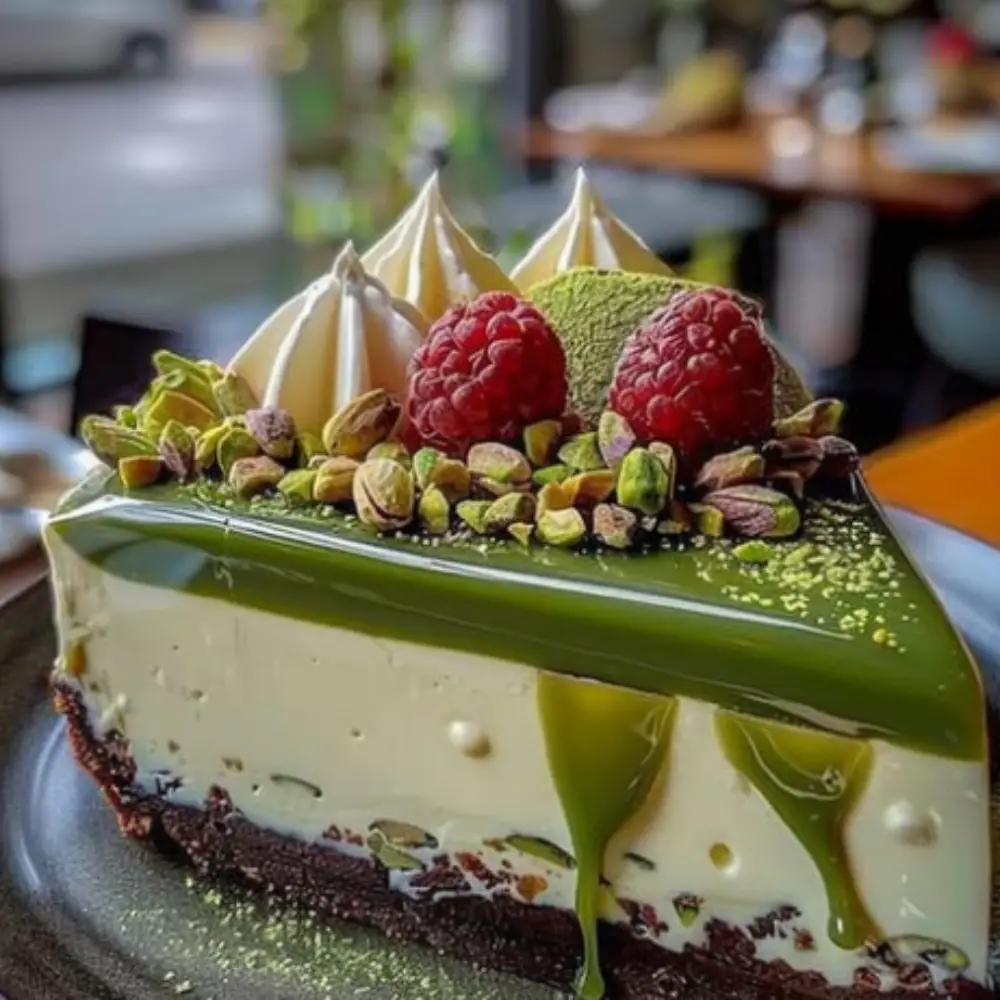 Heavenly Pistachio White Chocolate Cheesecake