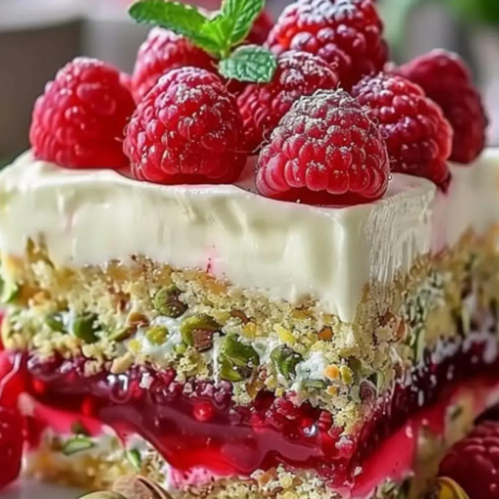 Heavenly Pistachio Raspberry Dream Cake