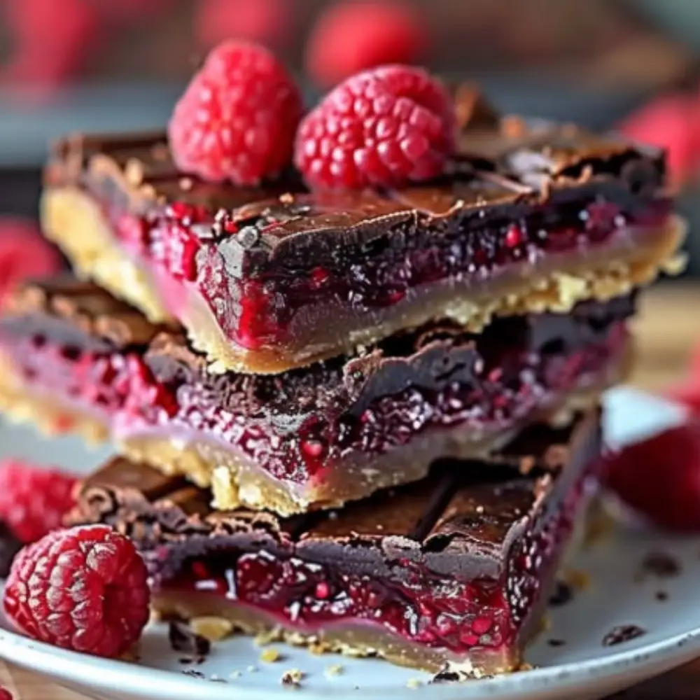 Dark Chocolate Raspberry Pie Bars