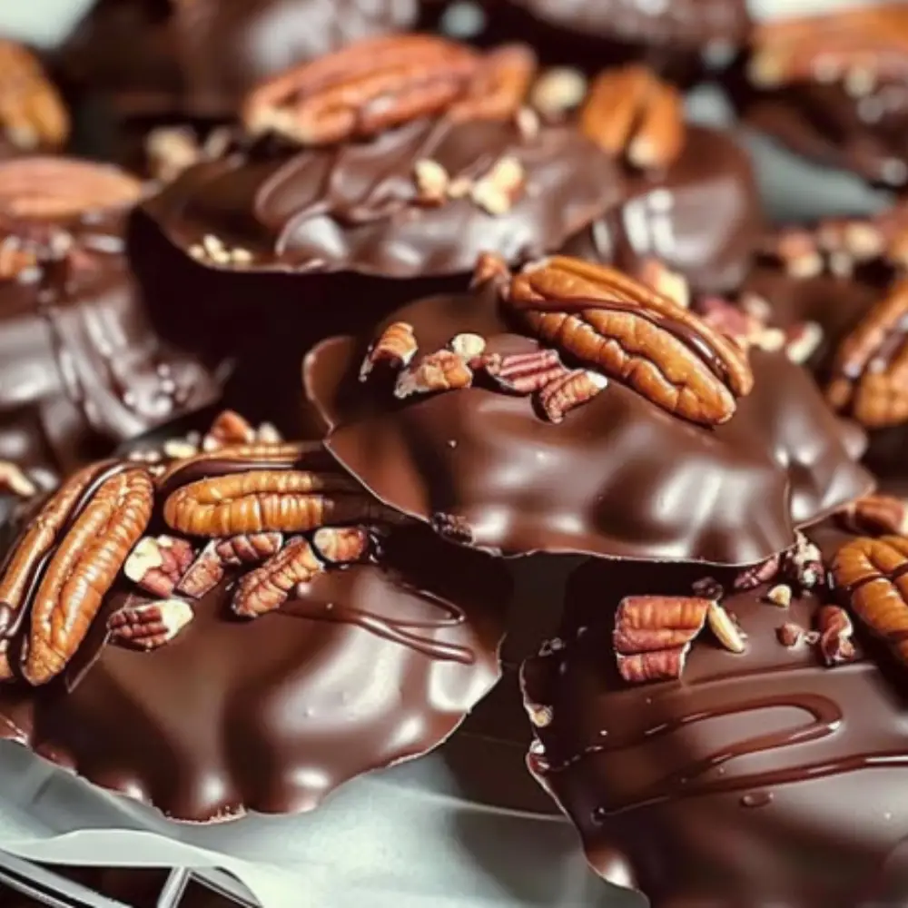 Chocolate Pecan Turtle Clusters