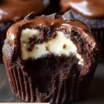 Cheesecake Stuffed Chocolate Cupcakes