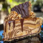 Nutty Peanut Butter Cheesecake with Chocolate Swirl