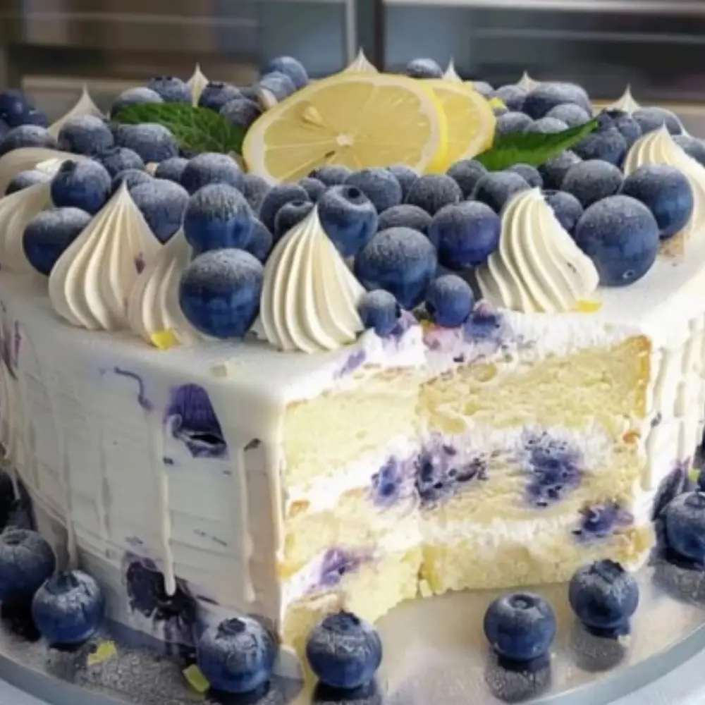 Blueberry Lemon Crème Cake