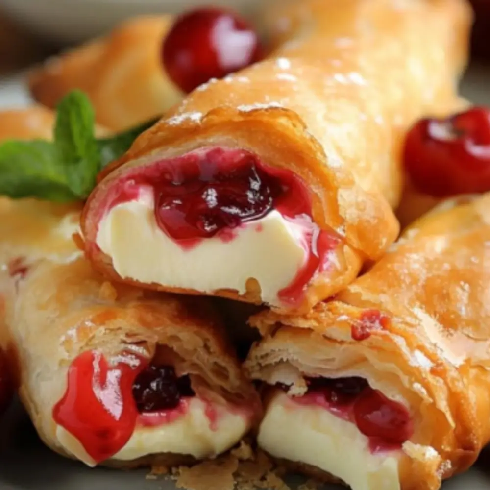 Cherry Cheesecake Egg Rolls