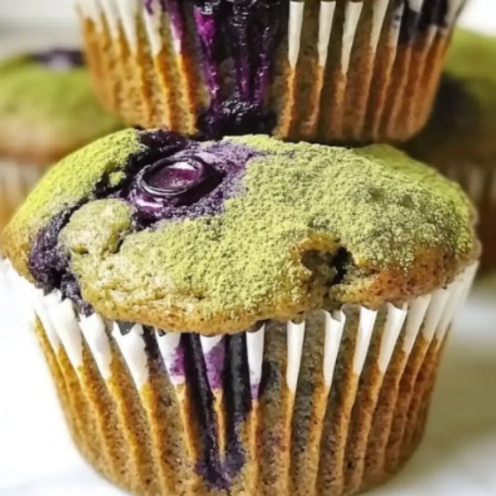 Matcha Blueberry Muffins