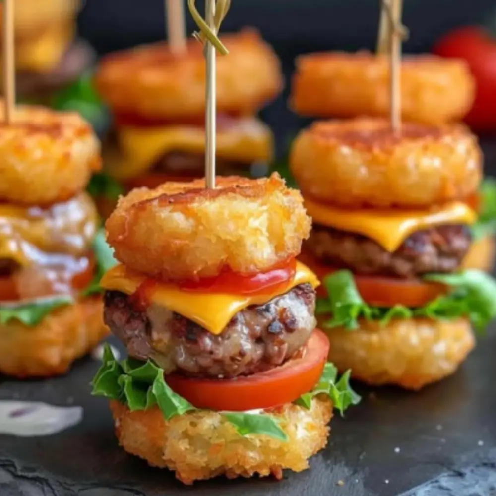 Mini Tater Tot Cheeseburgers