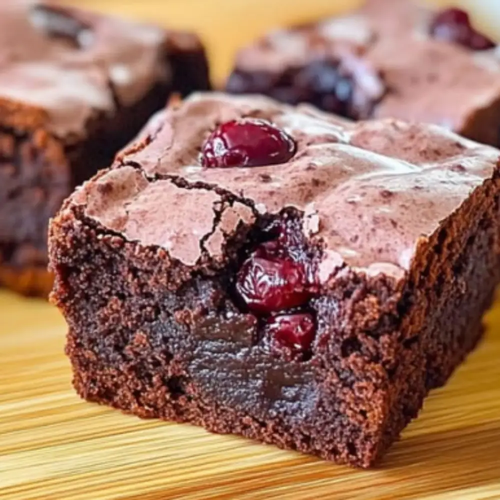 Chewy Chocolate Cherry Brownies