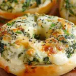 Cheesy Spinach-Artichoke Bagels