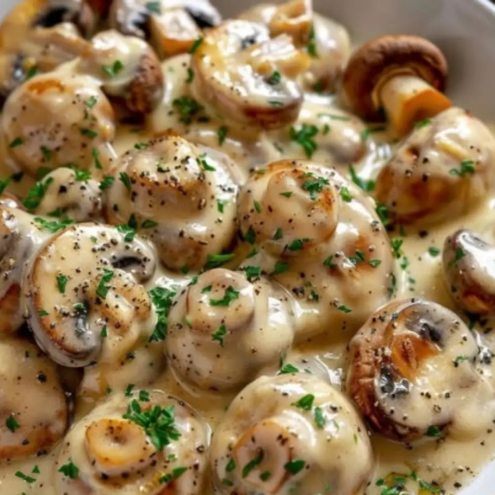Creamy Garlic Parmesan Mushrooms