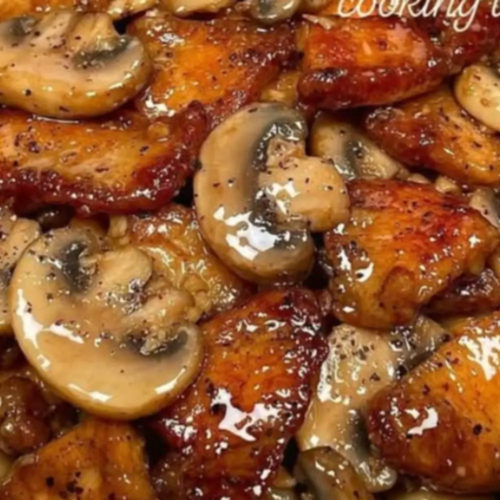 Black Pepper Chicken with Mushrooms