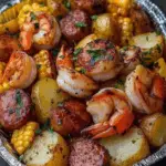 Shrimp, Corn, Potatoes, and Smoked Sausage Foil Pack Recipe 3 Shrimp, Corn, Potatoes, and Smoked Sausage Foil Pack Recipe