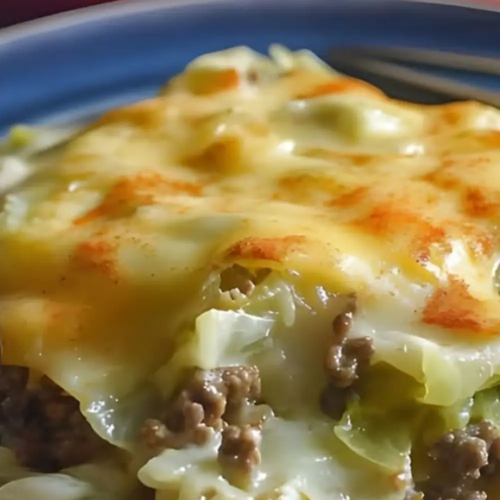 Creamed Cabbage and Ground Beef Casserole
