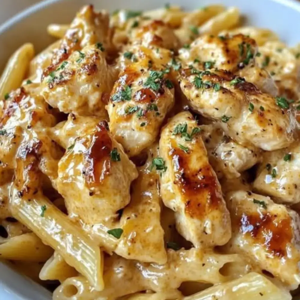 Creamy Honey BBQ Chicken & Cheddar Pasta