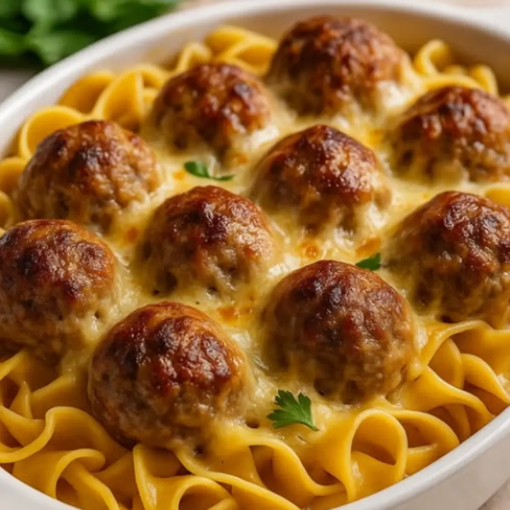 Swedish Meatball Noodle Bake