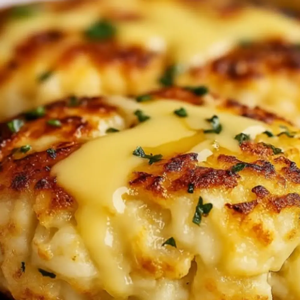 Cheddar Bay Crab Cakes with Lemon Butter Drizzle