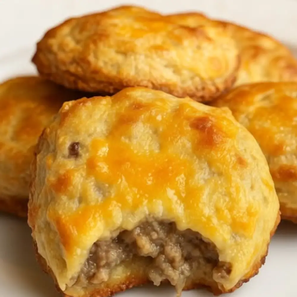 Keto Sausage Cheddar Biscuits