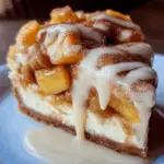 Peach Cobbler Cinnamon Roll Cheesecake