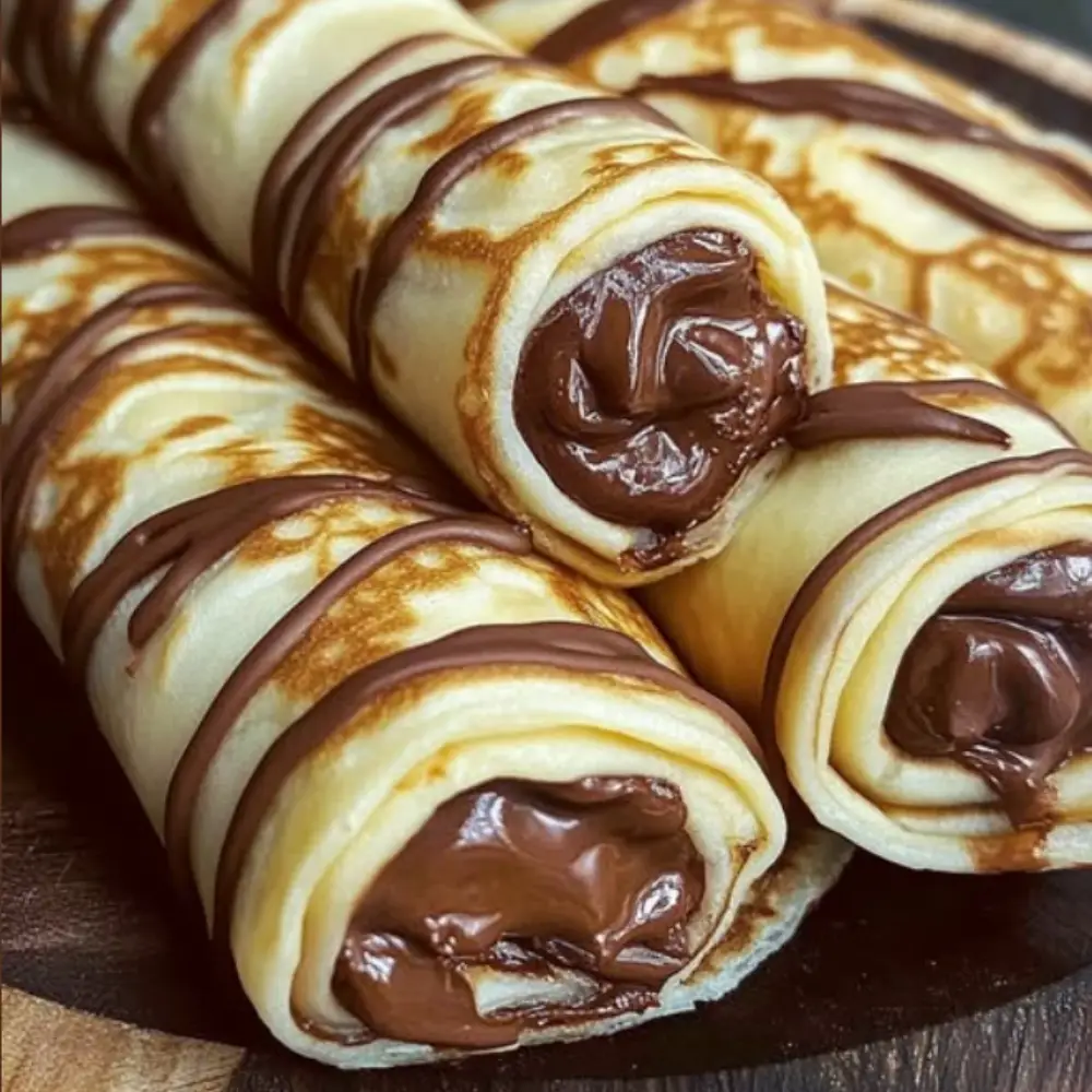 Handmade Chocolate-Filled Rolled Crêpes