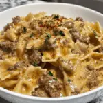 Creamy Parmesan Garlic Beef Bowtie Pasta 3 Creamy Parmesan Garlic Beef Bowtie Pasta